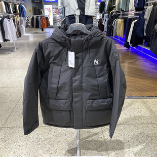 MLB男女情侣背标大LOGO工装 鸭绒外套3ADJB2556 户外羽绒服25冬新款