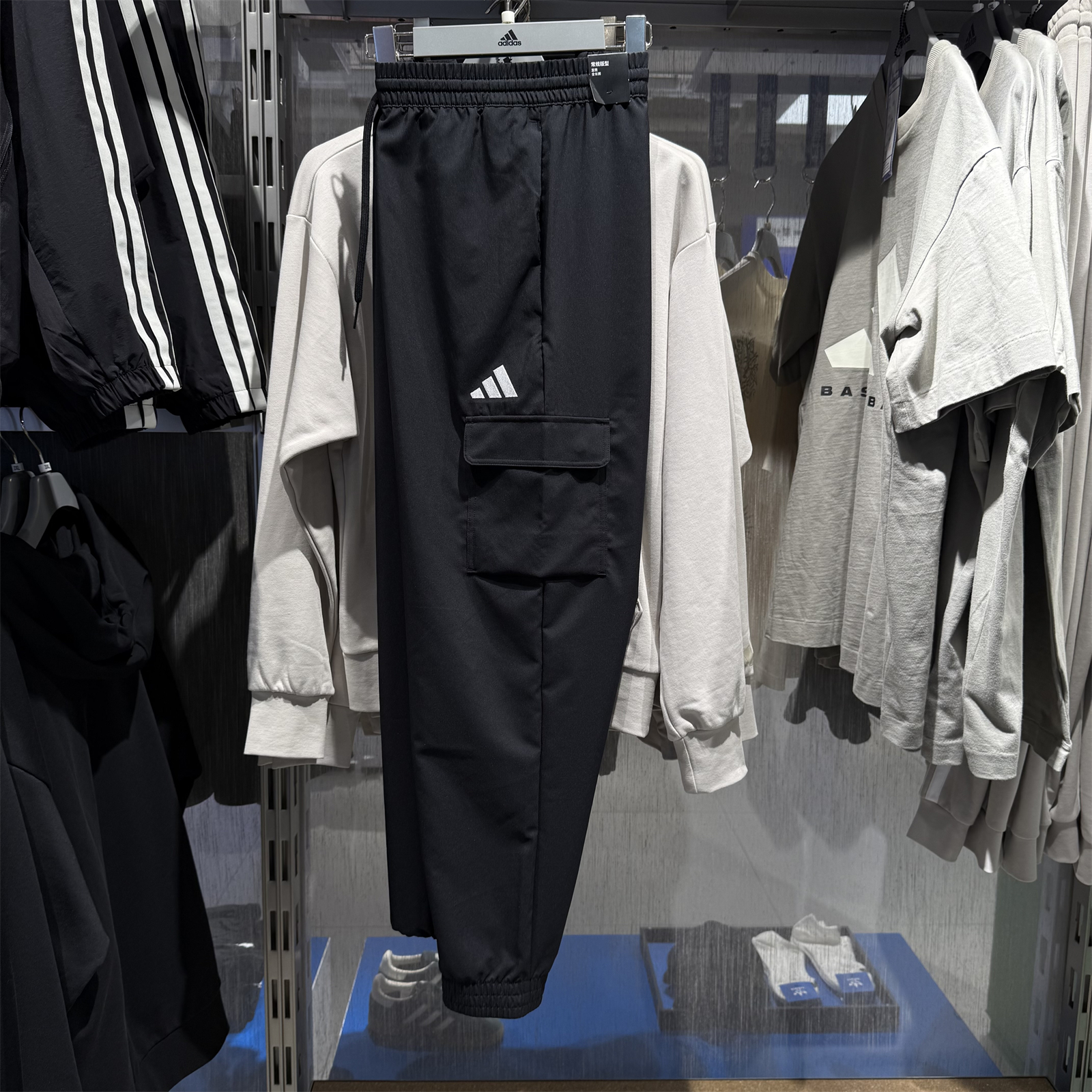 阿迪达斯男子薄长裤收口休闲裤