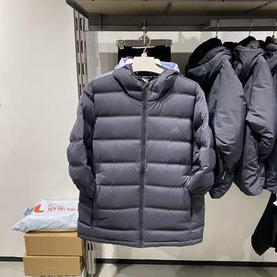 adidas阿迪达斯冬季男子户外运动训练休闲连帽羽绒服外套IK3174