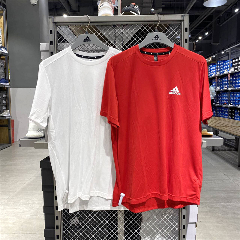 正品adidas/阿迪达斯男子短袖百搭运动休闲圆领透气半袖t恤gt5558