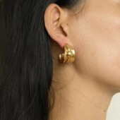 MOLISM·CHESS棋叙系列圆丘弧形耳圈几何设计感卢昱晓同款