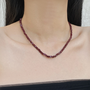 安可拉红色碎石不规则串珠极简细项链女ins小众复古秋冬锁骨链潮