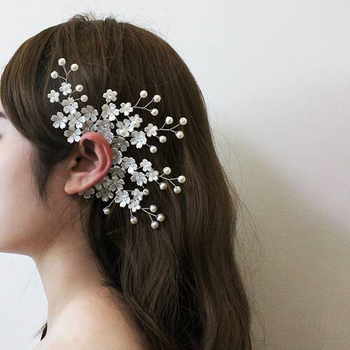 仿珍珠樱花无耳洞耳环耳挂耳饰女