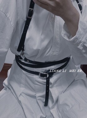 女休闲皮革捆绑瘦身腰带背带
