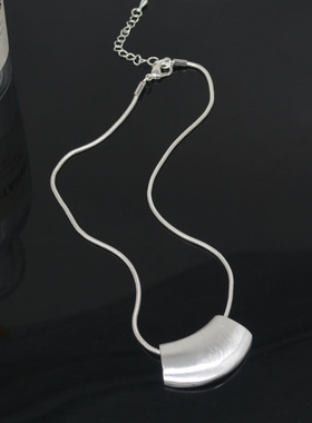 金属蛇骨链女拉丝银项链