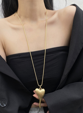 金属女异型爱心项链毛衣链