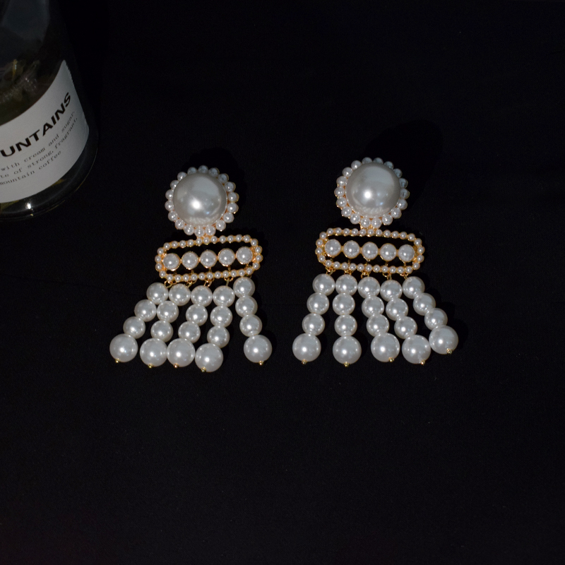 ins网红巴洛克夸张流苏闪钻耳环