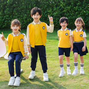 教师服装 新款 小学生春夏四件套校服儿童班服纯棉幼儿园园服夏季