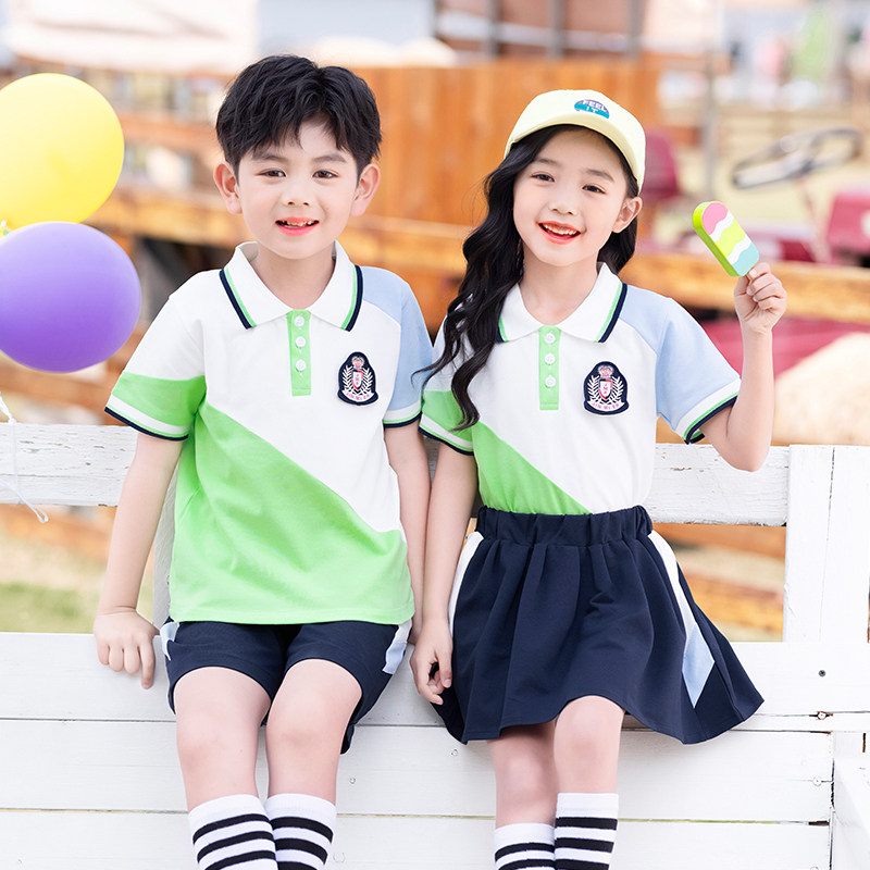 儿童夏天班服休闲学院风小学生校服短袖运动服幼儿园园服教师服装