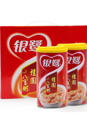 银鹭桂圆八宝粥360g*12罐 速食粥6罐散装银耳红绿豆汤