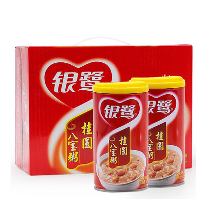银鹭桂圆八宝粥360g*12罐 速食粥6罐散装银耳红绿豆汤