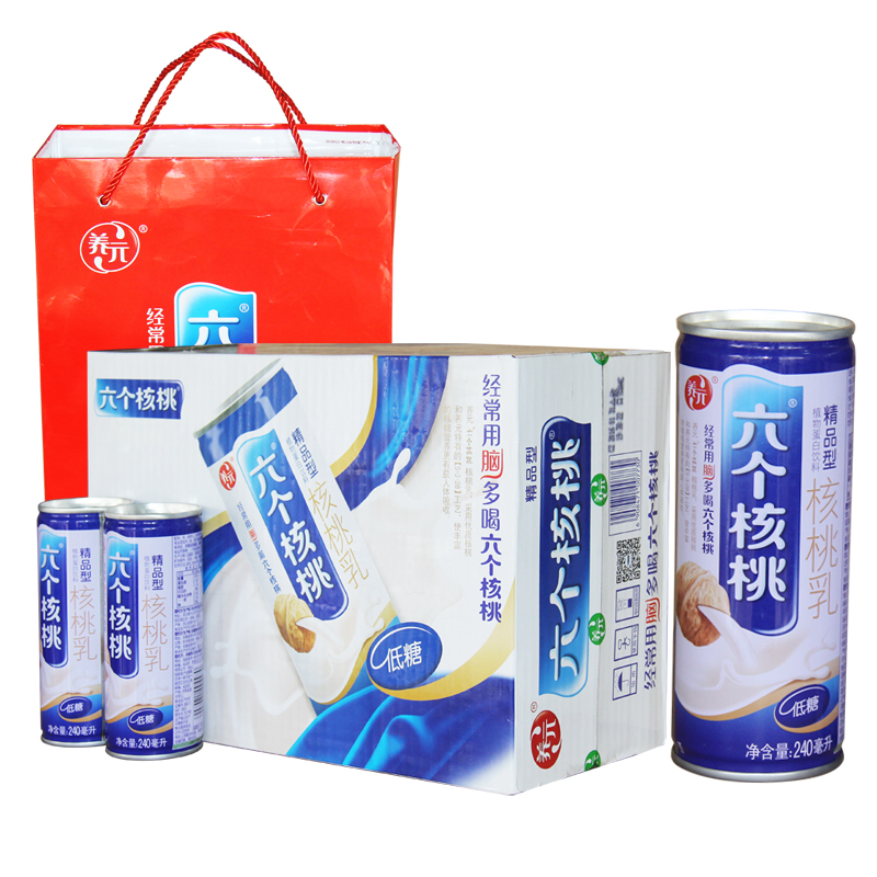 Áù¸öºËÌÒÑøÔªµÍÌǾ«Æ·ÐͺËÌÒÈéÒûÁÏ240ml*20¹Þ6¸öºËÌÒÀñ´ü×°