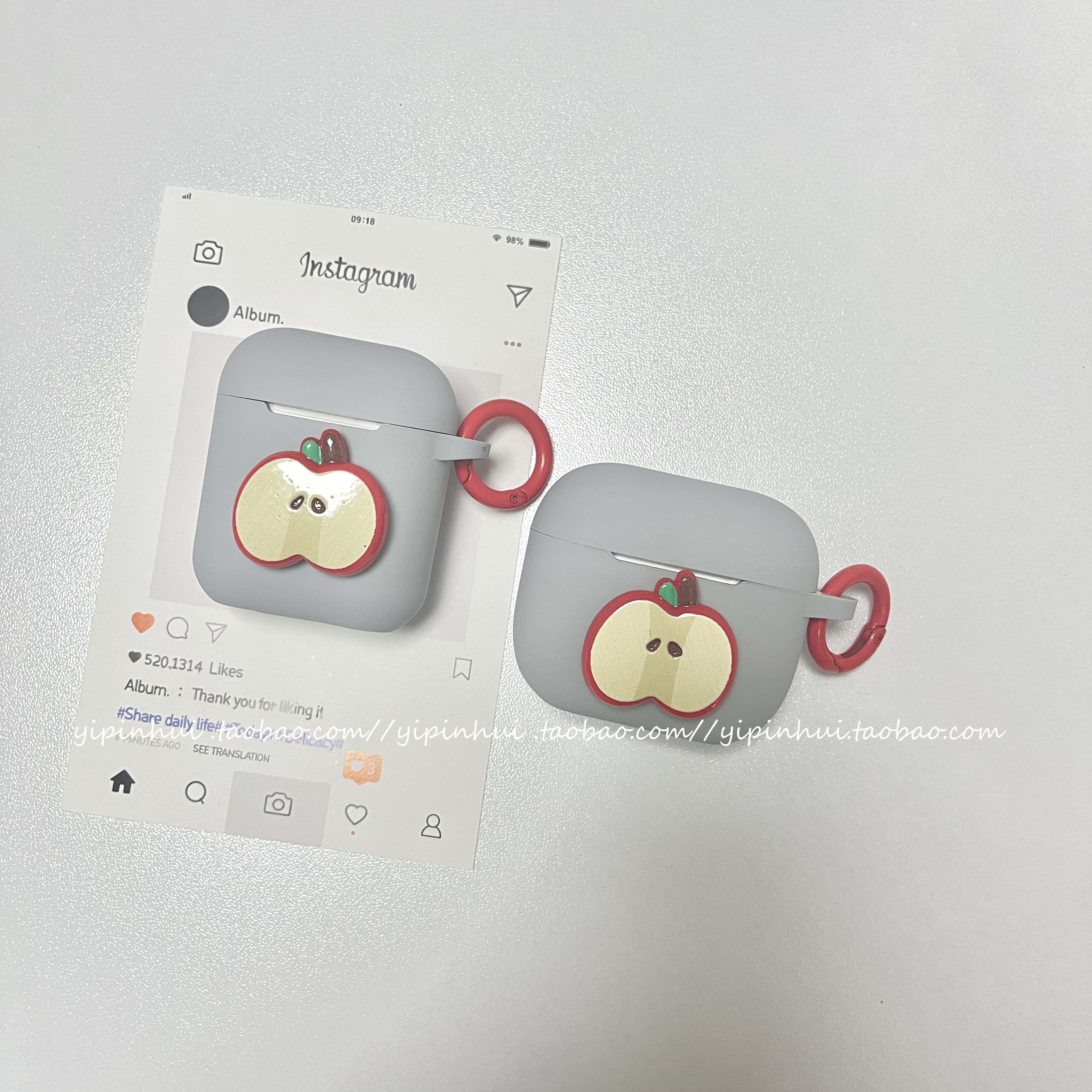 立体可爱苹果适用于AirPods3/4保护套AirPodspro2代苹果耳机保护壳ins风创意情侣降噪版二代苹果3耳机盒软