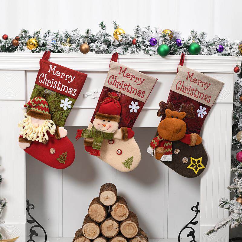 圣诞袜子礼物袋大号圣诞节老人礼品袋糖果袋子儿童圣诞袜挂件装饰