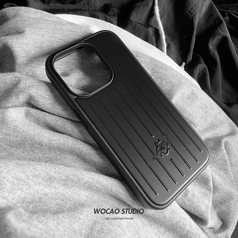 wocao studio高级限定iPhone14pro苹果17pro手机壳15promax高档16黑色铝合金银行李箱定制