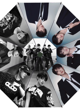 TF家族三代TOP登陆少年团明星周边粉丝应援三折叠自动晴雨伞防晒