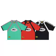 Cross-Border Corteiz Spliced American Sports Jersey Short-Sleeved Retro Trendy Brand Devil Island Loose Street Versatile T-Shirt