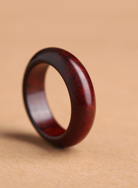 印度小叶紫檀扳指男高油高密带金星檀香木戒指无名指尾戒木质指环