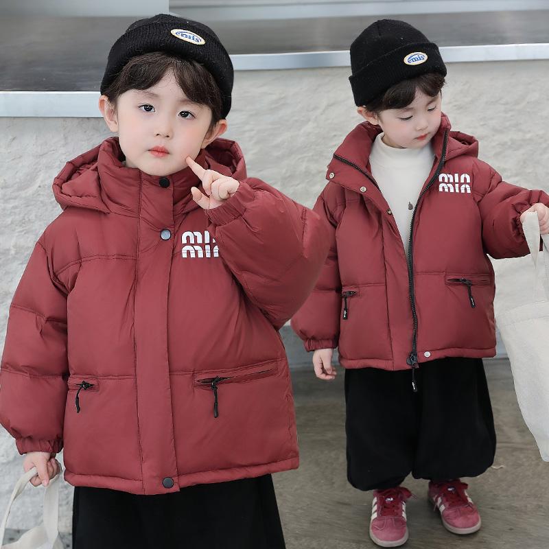 男童羽绒棉服冬季2025新款宝宝加厚棉衣冬装儿童过年衣服红色外套