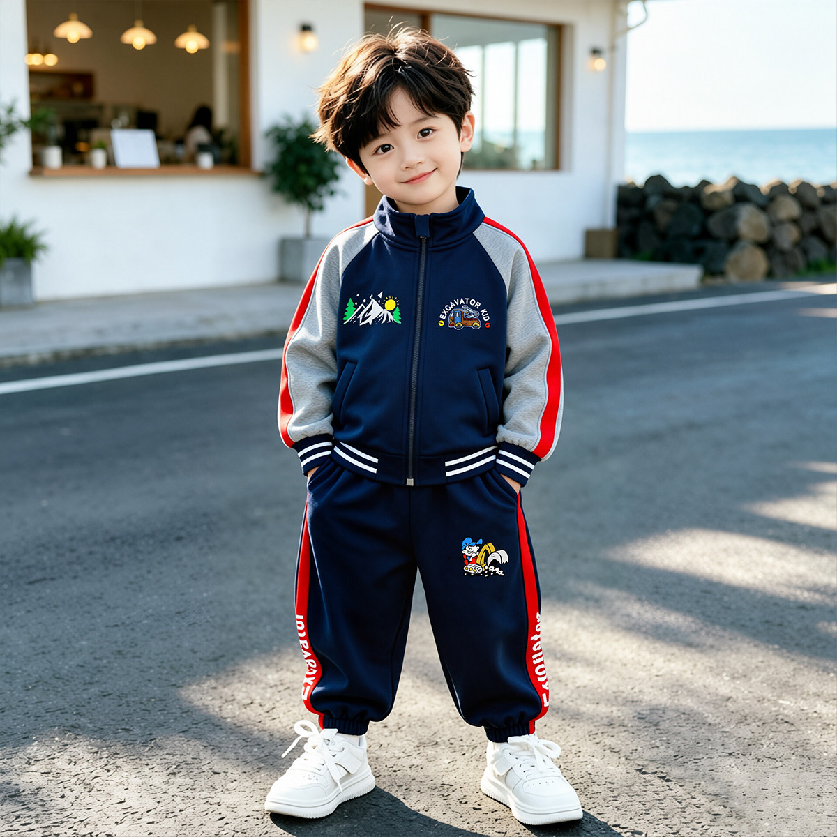 男童秋装套装2026新款儿童棒球服外套春秋季宝宝卡通潮衣服两件套