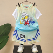 篮球服夏季 奥特曼衣服男童夏装 儿童运动短袖 2026新款 男孩潮童 套装