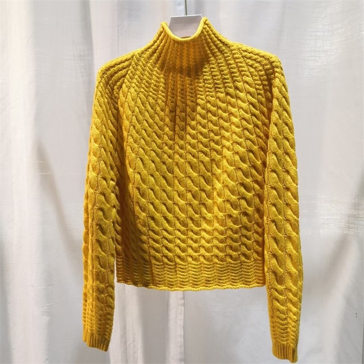 高领麻花纹羊绒衫短款柔软亲肤舒适宽松长袖套头毛衣2024冬季新款,女装/女士精品,羊绒衫,淘宝优惠券,粉丝福利购,淘宝优惠卷