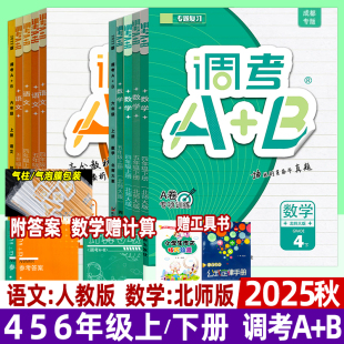 同步练习册试卷A卷专项训练B卷 上册调考A加B语文人教版 2025秋成都市调考a b四年级五年级六年级下册数学北师大版