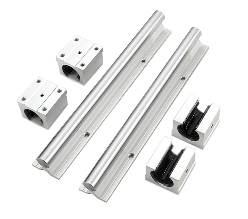 sbr圆柱导轨铝托光轴滑轨直线高精度木工推台锯手推锯滑台滑块