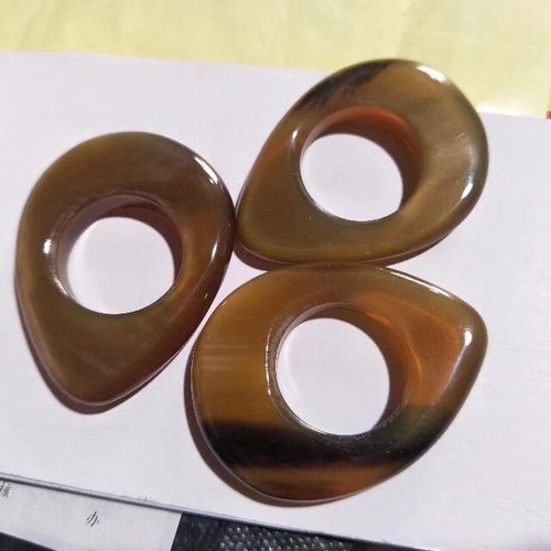 天然黑水牛角按摩戒指手指环式点穴器脚底足疗环保健全身经络穴位