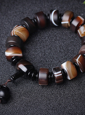 缠丝玛瑙手链玛瑙男士手链男款时尚缠丝单圈手串佛珠玉器礼品