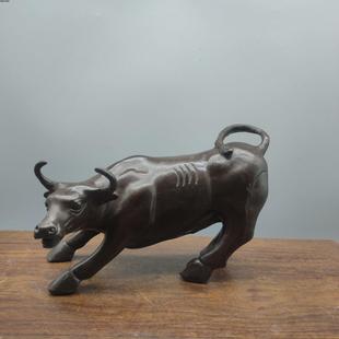 古玩铜器收藏牛工艺精湛品相完整 水牛铁牛摆件黄铜