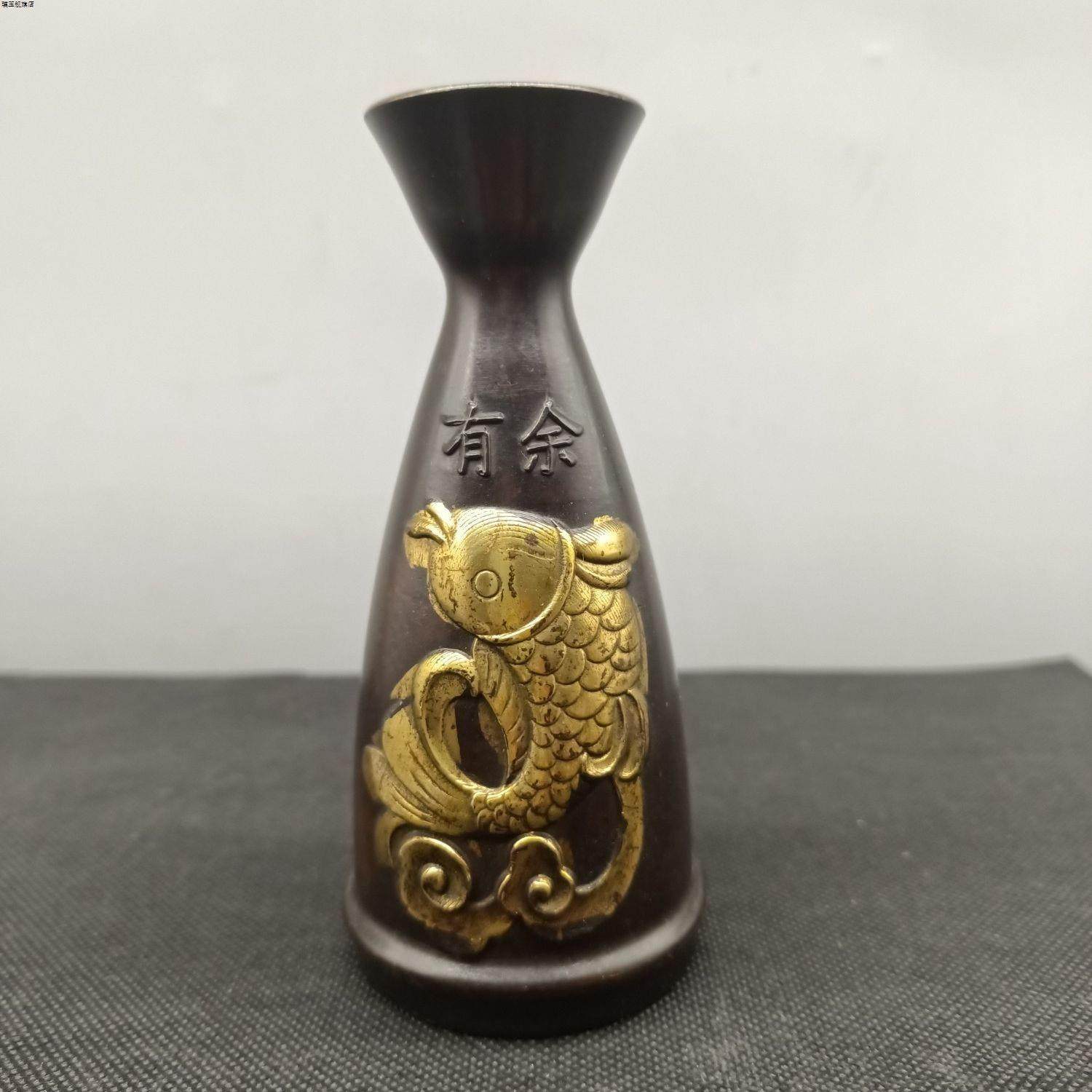 黄铜酒器酒壶酒古玩铜器收藏温酒壶连年有鱼摆件老式工艺品家居,家居饰品,装饰摆件,淘宝优惠券,粉丝福利购,淘宝优惠卷