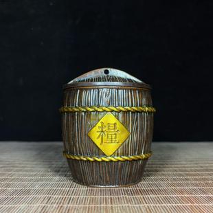 纯铜鎏金粮仓罐客厅茶叶罐卧室国风仿古存钱罐中式