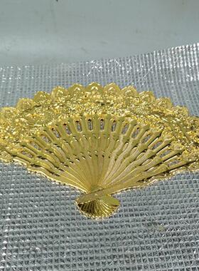 仿古纯铜中国风龙凤呈祥扇子新婚礼物客厅装饰摆件