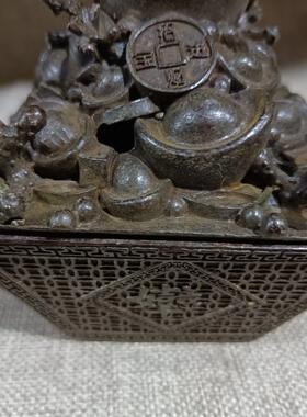 国风做旧古玩收藏元宝聚宝盆日进斗进宝香炉客厅摆件