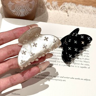 精致高级感镶嵌闪钻珍珠后脑勺半抓发夹女款 气质抓夹头饰发饰 时尚