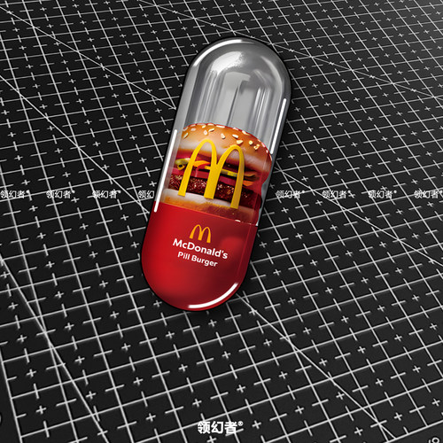 麦当劳M滴胶3D水晶立体贴