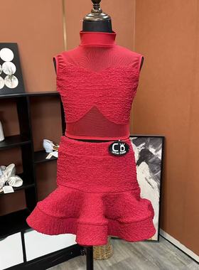 CD卡门新品月光小调气质女童拉丁练功表演练习服专业舞蹈秋冬舒适