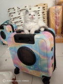 大容量拉杆箱硬壳宠物外出箱拉杆箱万向轮太空舱猫狗宠物箱