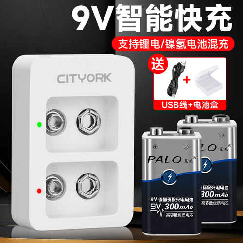 9V充电电池充电器方块形6f22