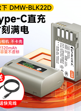 DMW-BLK22相机电池Type-c口直充适用于松下S5二代S5M2X S5 G9II GH6 GH5M2 G9m2微单相机BLK22电池