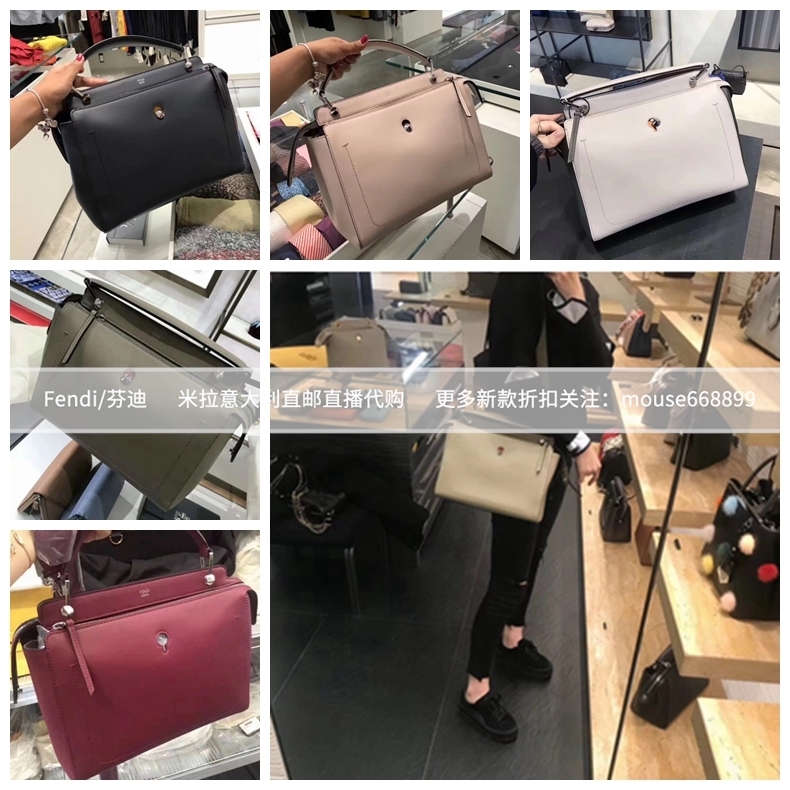 FENDI/·ÒµÏ DOTCOM ţƤ»ØÐͰüÒøÉ«ÀÁ´µ¥¼çÊÖÌáб¿ç°üÖкÅÅ®°ü
