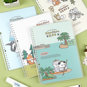 创意唯美可爱商务磨砂防水活页本学生专用横线笔记本文具记事本日记本子 自由活页夹 初品官方 南山动物园