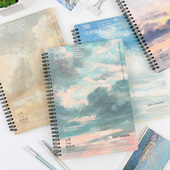 创意唯美简约小清新学生加厚笔记本文具记事本日记本子B5 空白内页侧翻线圈本 初品 云彩收集家