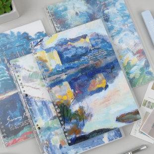 创意唯美高颜值商务磨砂防水活页本学生专用横线笔记本文具记事本日记本子 自由活页夹 初品官方 吉森林