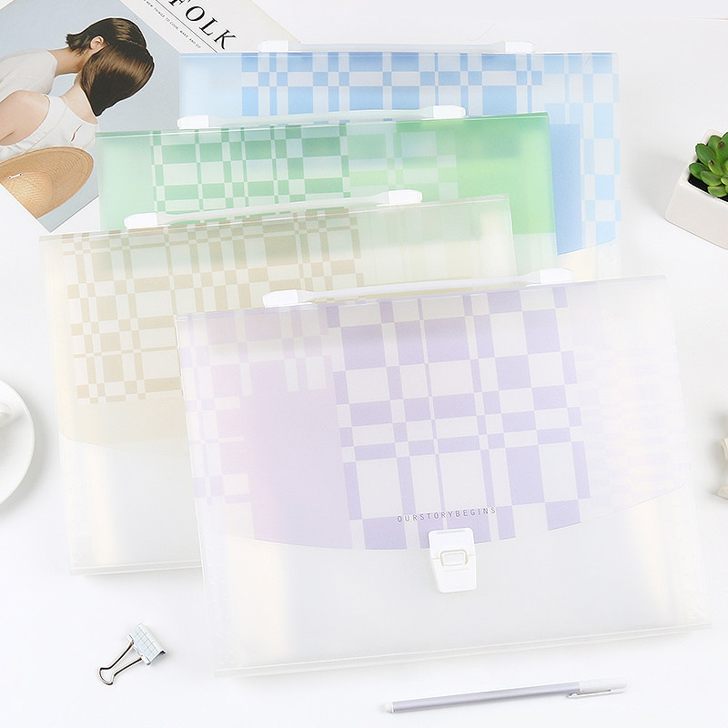 初品/出格 13入风琴包 创意潮流简易清新韩国学生文件袋资料夹手提事务包A4