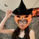 恶魔女巫师南瓜头套帽子可爱卡通万圣节表演搞怪派对服饰cos装 扮