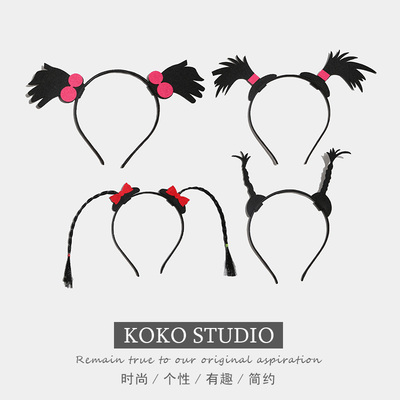 网红发饰假发辫子发箍可爱
