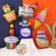 韩国ins新款 大号蛋糕铝膜气球生日派对场景装 饰品铝箔蛋糕礼物盒
