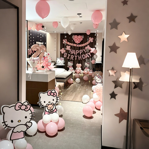 女孩18岁生日派对星星气球挂饰